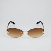 Chanel Women Rimless Brown Gradient Sunglasses