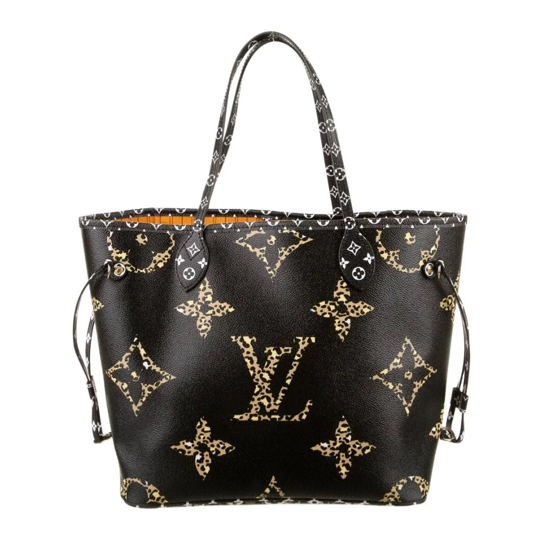 Louis Vuitton Giant Jungle Neverfull MM Tote Bag - Black and Brown