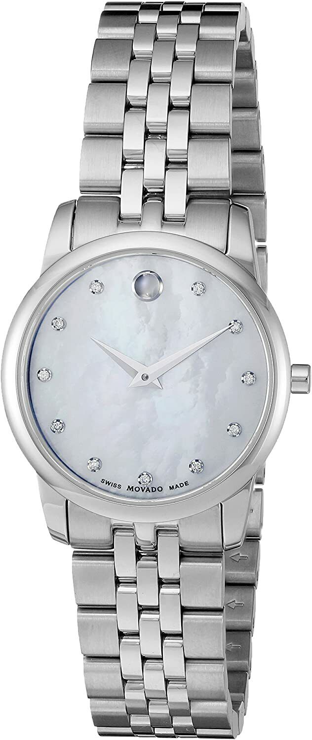 Movado Museum Classic Mother of Pearl Dial Silver Steel Strap Watch For Women - 0606612