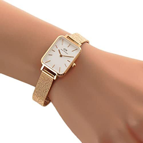 Daniel Wellington Quadro Pressed Melrose White Dial Stainless Steel Watch For Women - DW00100431
