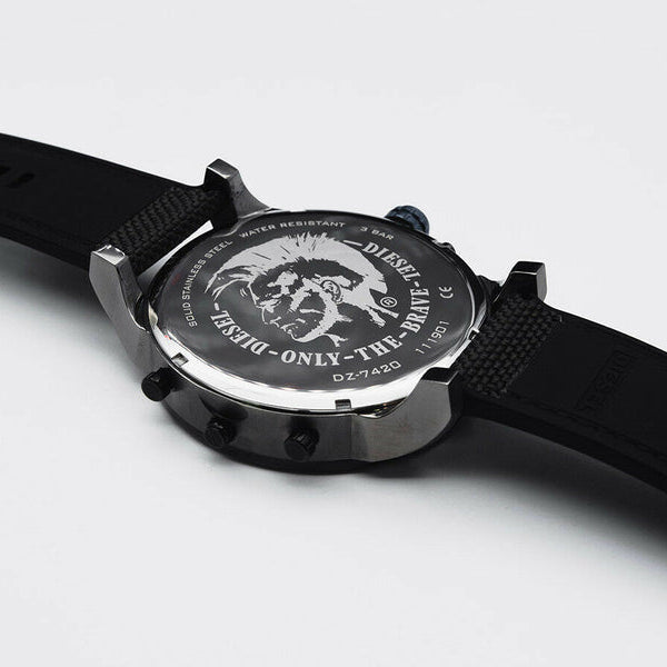 Diesel Mr Daddy 2.0 Chronograph Grey Dial Black Nylon Strap Watch For Men - DZ7420