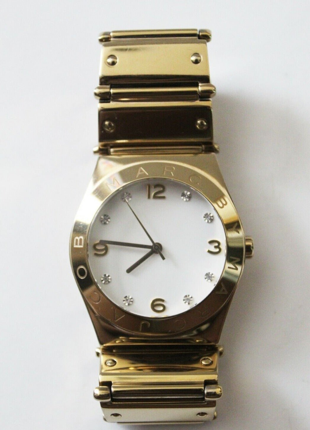 Marc Jacobs Amy White Dial Gold Steel Strap Watch for Women - MBM8519