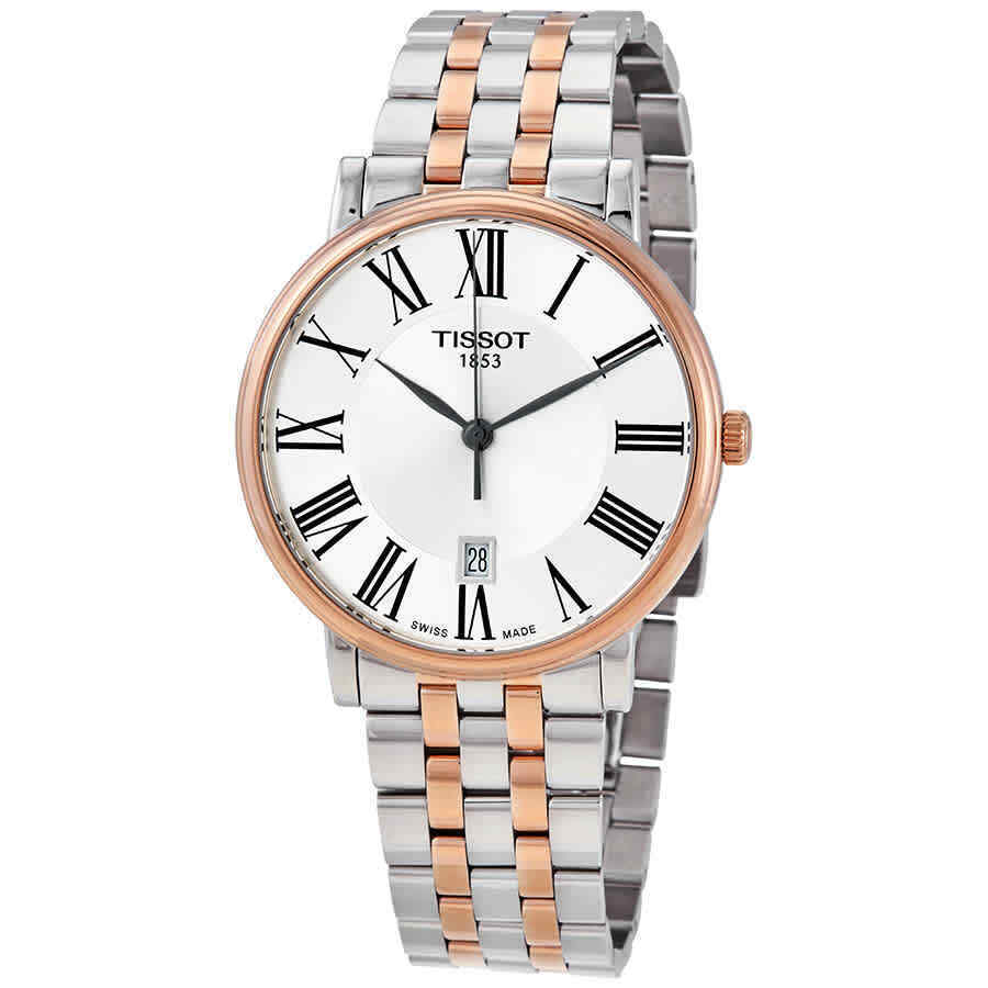 Tissot T Classic Carson Premium Silver Dial Two Tone Steel Strap Watch For Men - T122.410.22.033.00