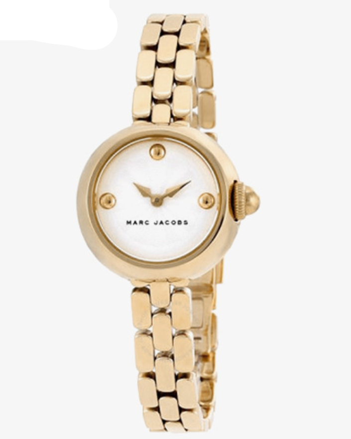 Marc Jacobs Courtney White Dial Gold Steel Strap Watch for Women - MJ3457
