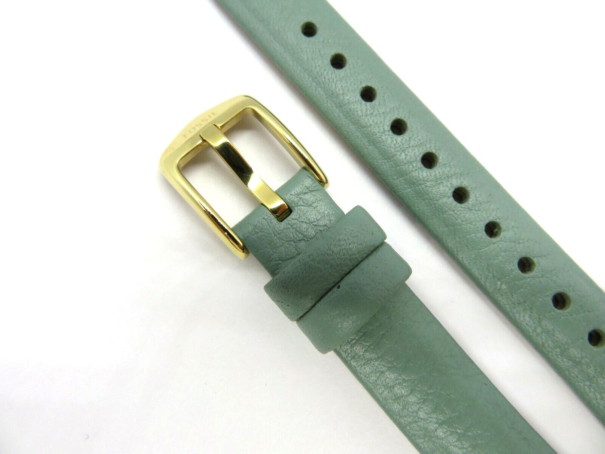 Fossil Jacqueline Analog Moonphase Mother of Pearl White Dial Green Leather Strap Watch for Women - ES5168