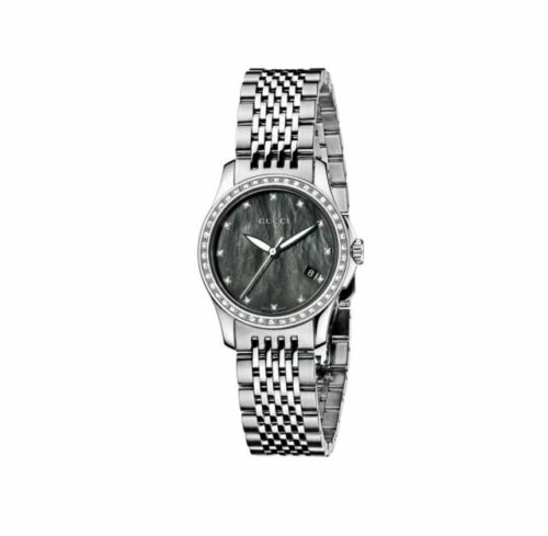  Shop Authentic Gucci G Timeless Black Mother of Pearl Diamonds 38mm Watch For Women - YA126509 - Luxxuri