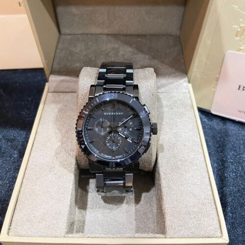 Burberry The City Grey Dial Gunmetal Grey Steel Strap Watch for Men - BU9381