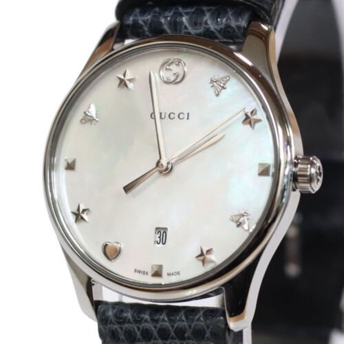 Gucci G-Timeless Signature Mother of Pearl Star Dial Blue Watch For Women - YA126588