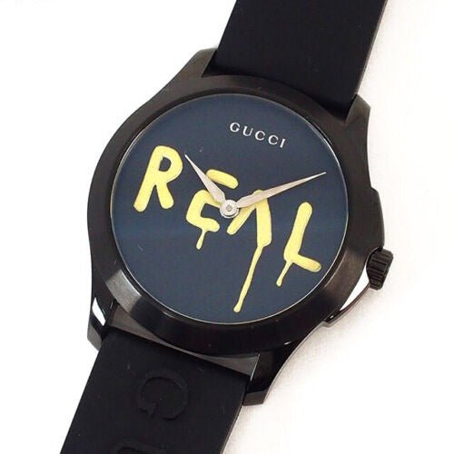  Shop Authentic Gucci G Timeless Ghost Black Dial Black Rubber Strap Unisex Watch - YA1264017 - Luxxuri
