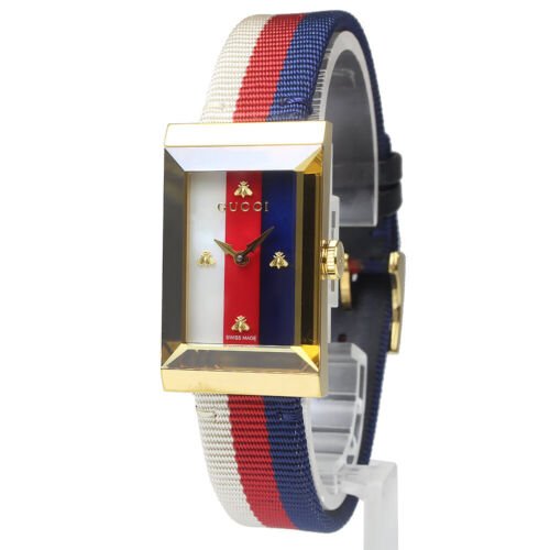  Shop Authentic Gucci G-Frame Mother of Pearl Dial White Blue Red Nylon Strap Watch For Women - YA147405 - Luxxuri