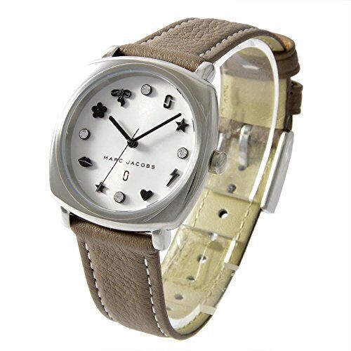 Marc Jacobs Mandy Silver Dial Brown Leather Strap Watch for Women - MJ1563