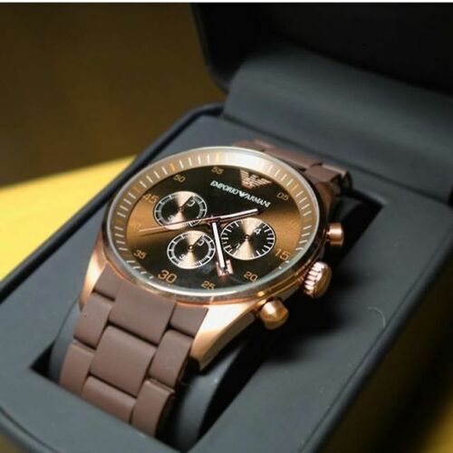 Emporio Armani Sport Chronograph Brown Dial Brown Steel Watch For Men - AR5890