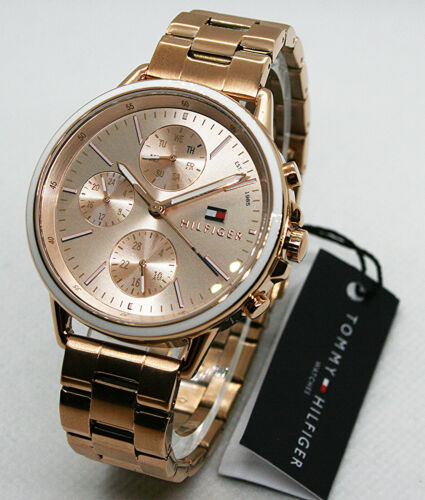 Tommy Hilfiger Carly Rose Gold Dial Rose Gold Steel Strap Watch for Women - 1781788
