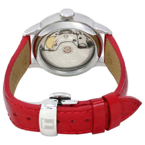 Tissot Chemin Des Tourelles Powermatic 80 Mother of Pearl White Dial Red Leather Strap Watch For Women - T099.207.16.118.00