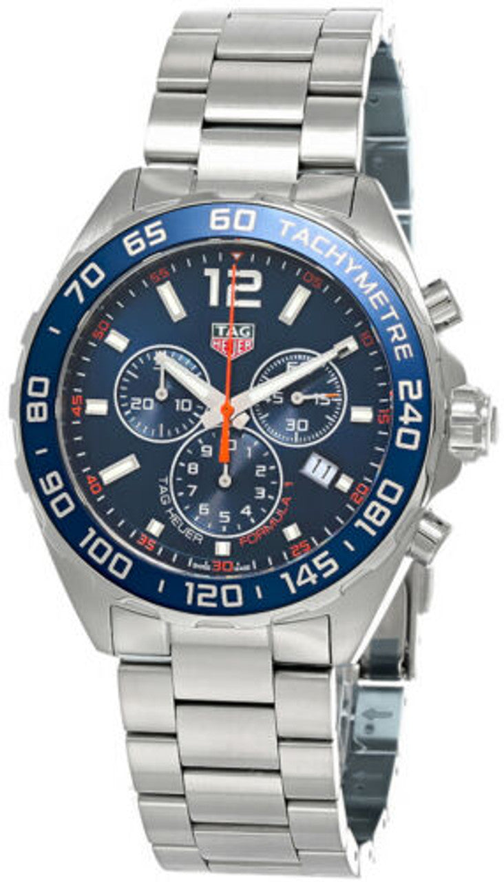 Tag Heuer Formula 1 Chronograph Blue Dial Silver Steel Strap Watch for Men - CAZ1014.BA0842