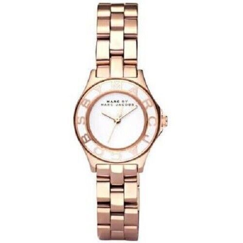Marc Jacobs Blade White Dial Rose Gold Steel Strap Watch for Women - MBM3076