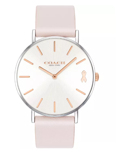 Coach Perry White Dial Pink Leather Strap Watch for Women - 14503128