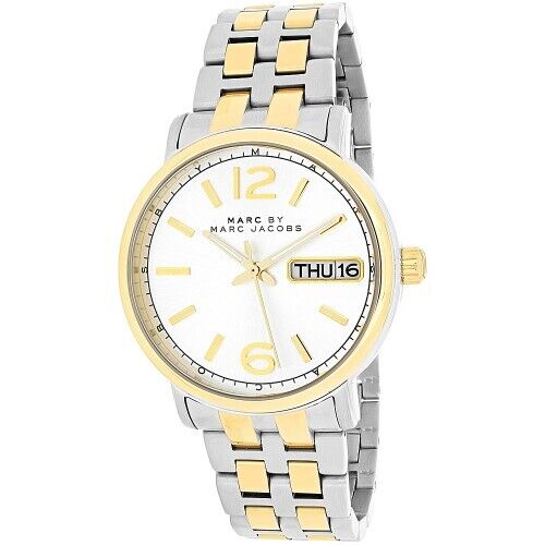 Marc Jacobs Fergus Silver Dial Two Tone Steel Strap Watch for Women - MBM3426