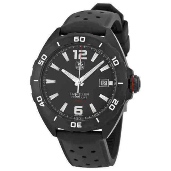 Tag Heuer Formula 1 Automatic Black Dial Black Rubber Strap Watch for Men - WAZ2115.FT8023