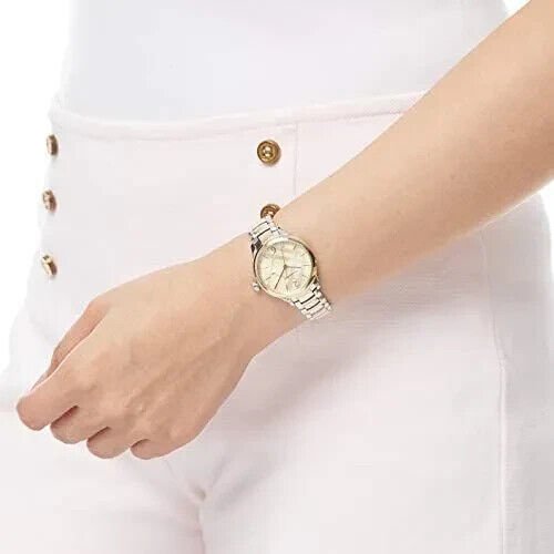 Burberry The Classic Champagne Gold Dial Two Tone Steel Strap Watch for Women - BU10118
