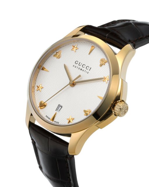  Shop Authentic Gucci G Timeless Silver Dial Brown Leather Strap Watch for Men - YA126470 - Luxxuri
