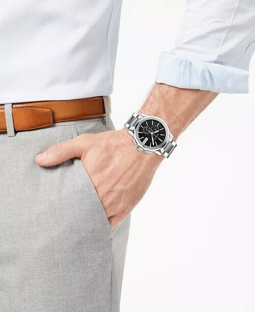 Gucci G Chrono Black Dial Silver Steel Strap Watch For Men - YA101204