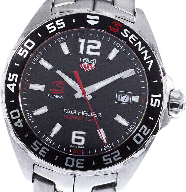 Tag Heuer Formula 1 Senna Limited Edition Black Dial Silver Steel Strap Watch for Men - WAZ1012.BA0883