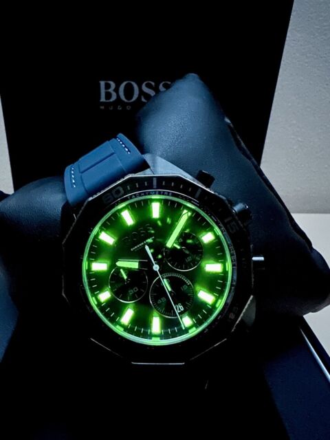 Hugo Boss Energy Chronograph Grey Dial Blue Rubber Strap Watch For Men - 1513972