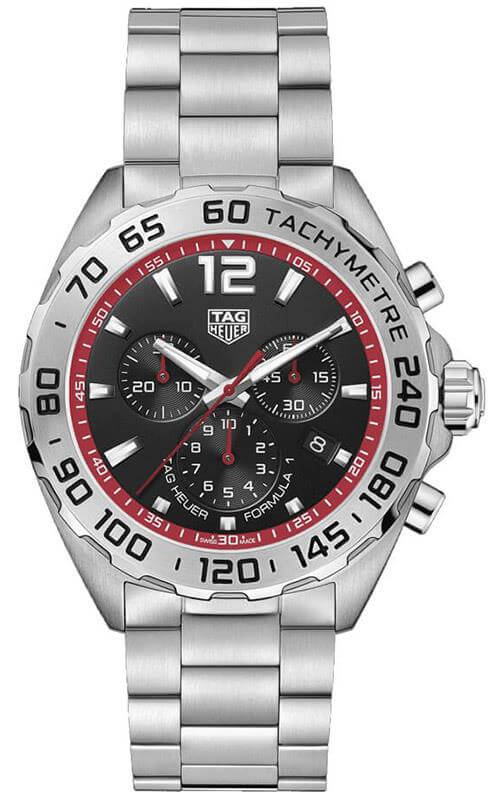 Tag Heuer Formula 1 Chronograph Black Dial Silver Steel Strap Watch for Men - CAZ101Y.BA0842