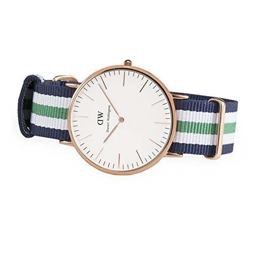 Daniel Wellington Classic Nottingham White Dial Two Tone NATO Strap Watch For Men - 0108DW