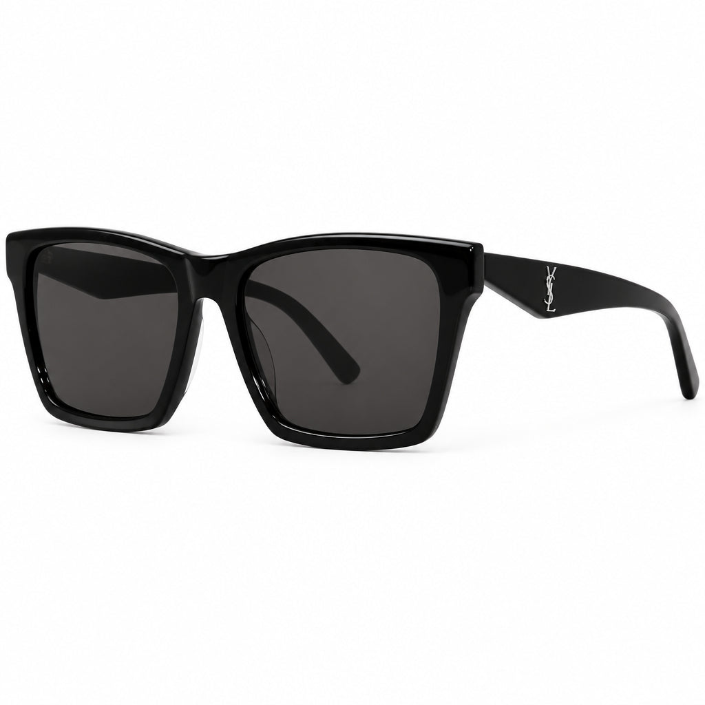 Saint Laurent Women SL M104-F 002 Grey Logo Black Sunglasses