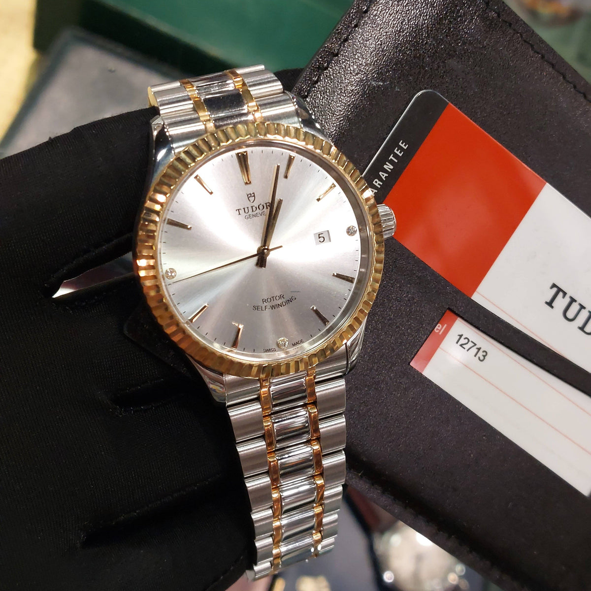 Tudor Style Automatic Silver Dial Two Tone Steel Strap Watch for Men - M12713-0003