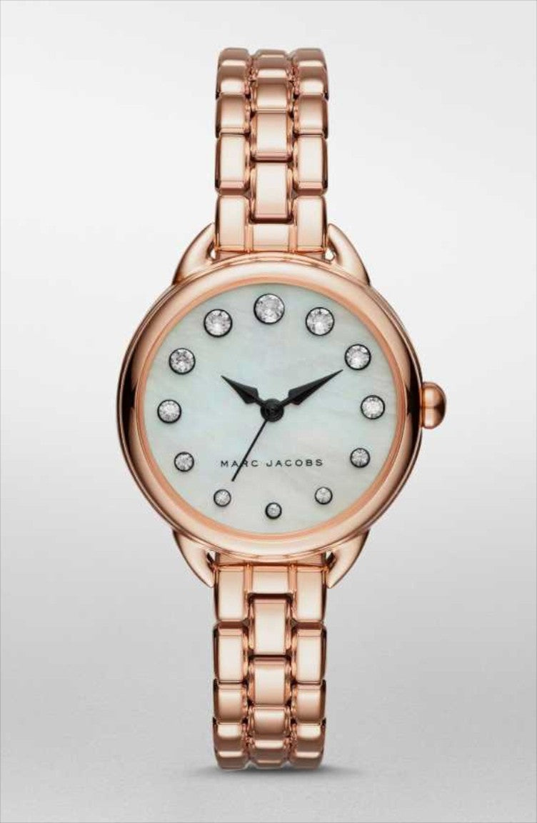 Marc Jacobs Betty Mother of Pearl White Dial Rose Gold Steel Strap Watch for Women - MJ3511