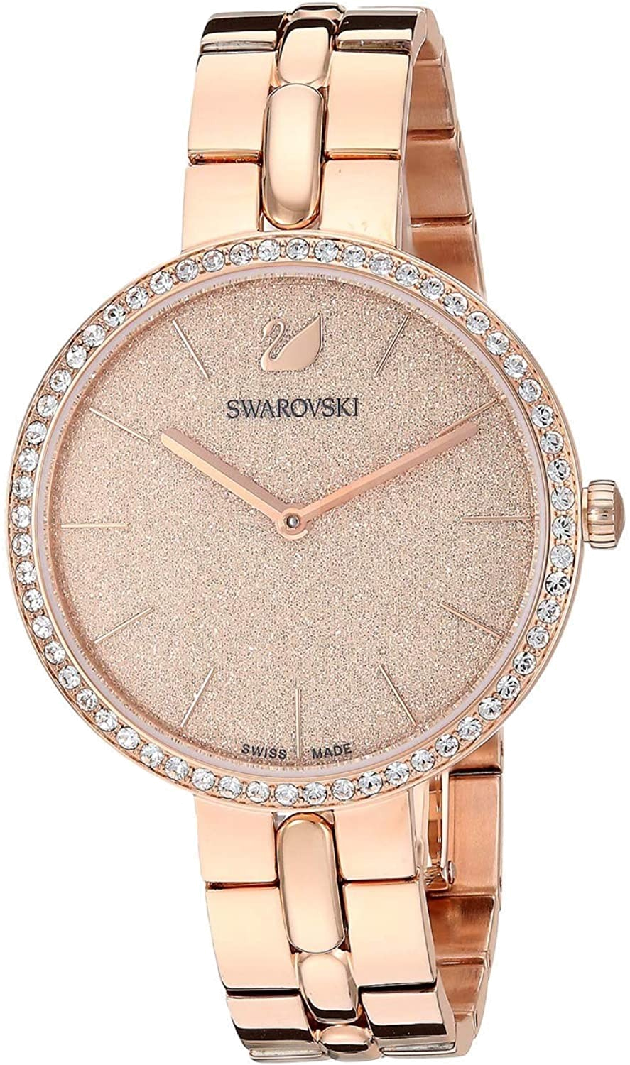 Swarovski Cosmopolitan Diamond Powder Gold Dial Rose Gold Steel Strap Watch for Women - 5517800