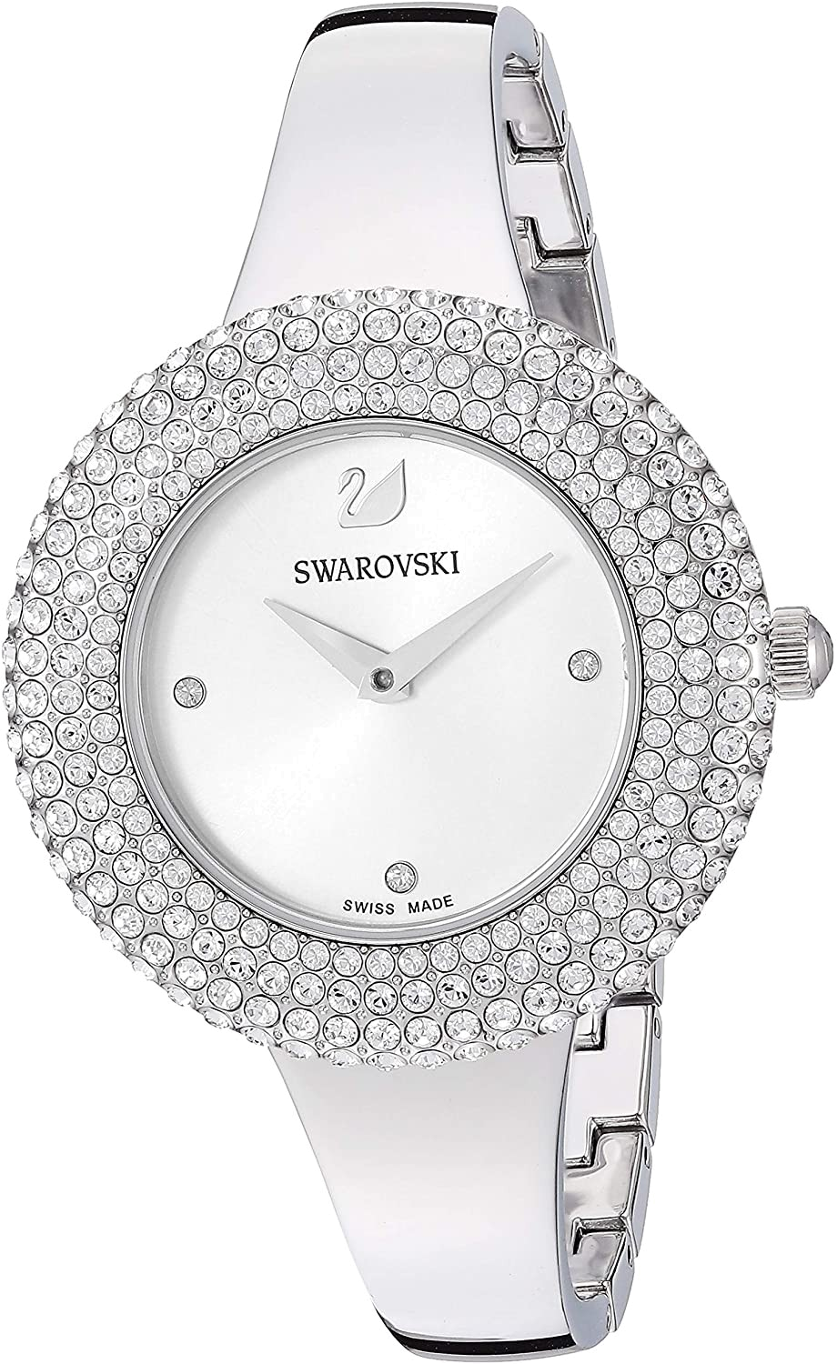 Swarovski Crystal Rose Silver Dial Silver Steel Strap Watch for Women - 5483853