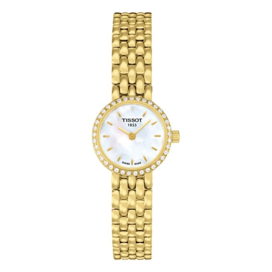 Tissot T-Lady Lovely Mother of Pearl Dial Gold Steel Strap Watch For Women - T058.009.63.116.00