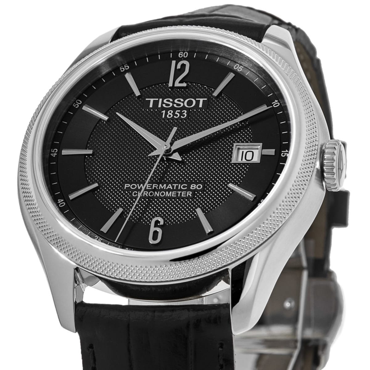 Tissot Ballade Powermatic 80 Cosc Black Dial Black Leather Strap Watch For Men - T108.408.16.057.00
