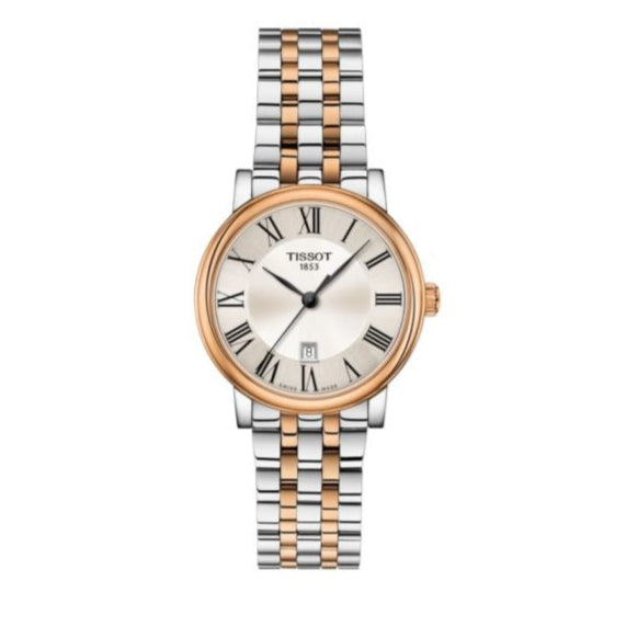 Tissot Carson Premium Lady Silver Dial Two Tone Steel Strap Watch For Women - T122.210.22.033.01