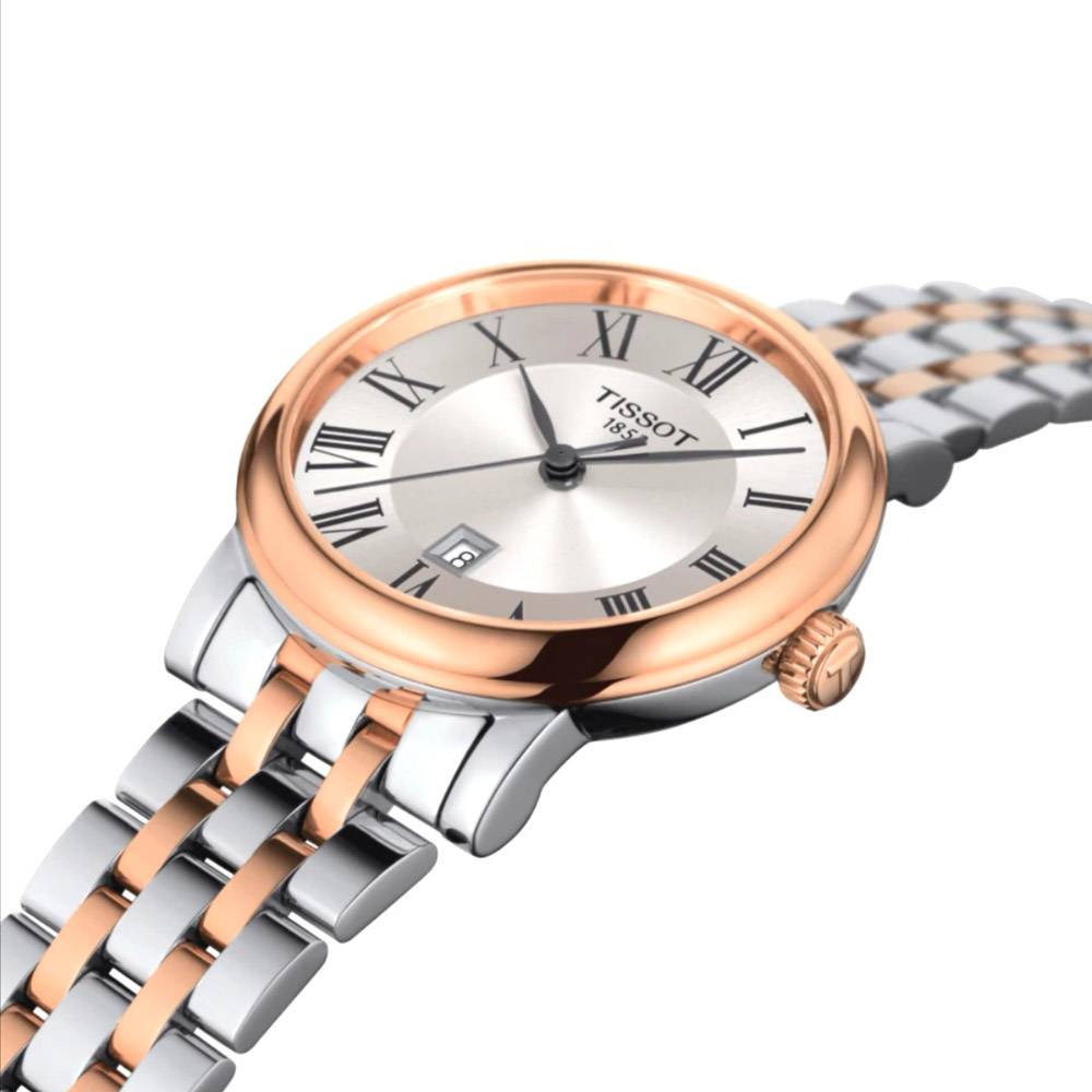 Tissot T Classic Carson Premium Silver Dial Two Tone Steel Strap Watch For Men - T122.410.22.033.00
