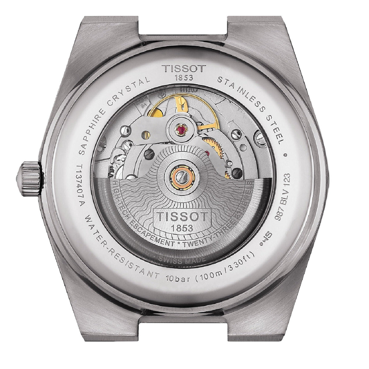 Tissot PRX Powermatic 80 Black Dial Silver Steel Strap Watch For Men - T137.407.11.051.00