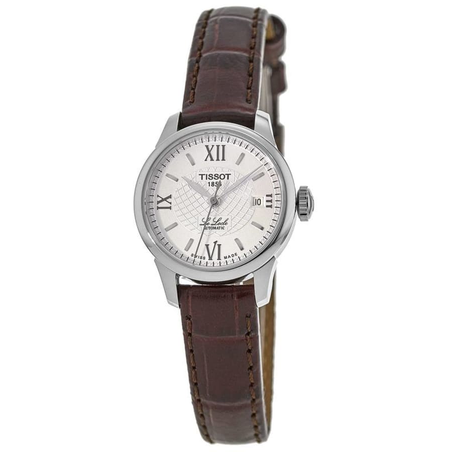 Tissot Le Locle Automatic Lady Silver Dial Brown Leather Strap Watch For Women - T41.1.113.77