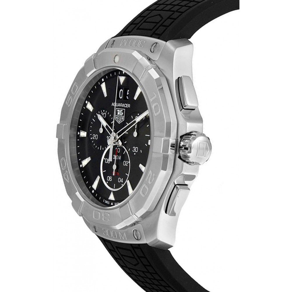 Tag Heuer Aquaracer Chronograph Black Dial Black Rubber Strap Watch for Men - CAY1110.FT6041