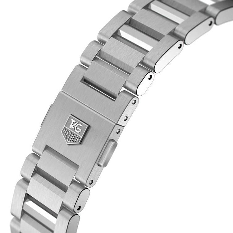 Tag Heuer Carrera Calibre 5 Automatic Black Dial Silver Steel Strap Watch for Men - WAR201C.BA0723