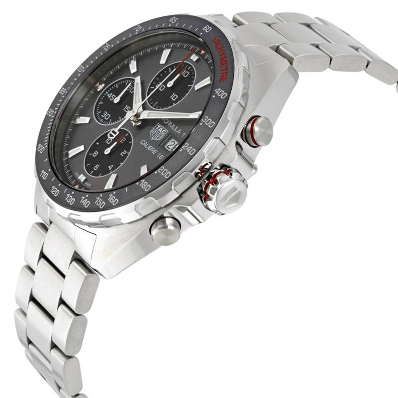Tag Heuer Formula 1 Automatic Chronograph Grey Dial Silver Strap Watch for Men - CAZ2012.BA0876