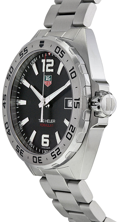 Tag Heuer Formula 1 Black Dial Silver Steel Strap Watch for Men - WAZ1112.BA0875