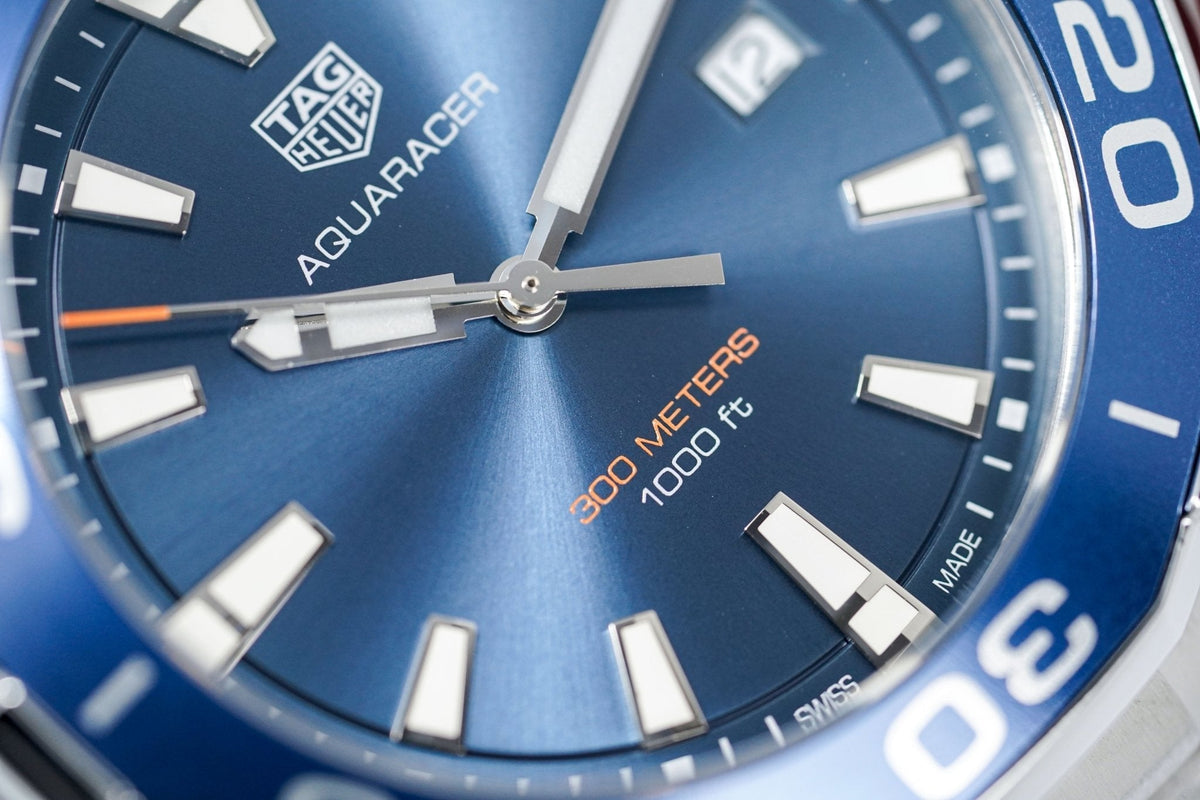 Tag Heuer Aquaracer Blue Dial Silver Steel Strap Watch for Men - WAY101C.BA0746