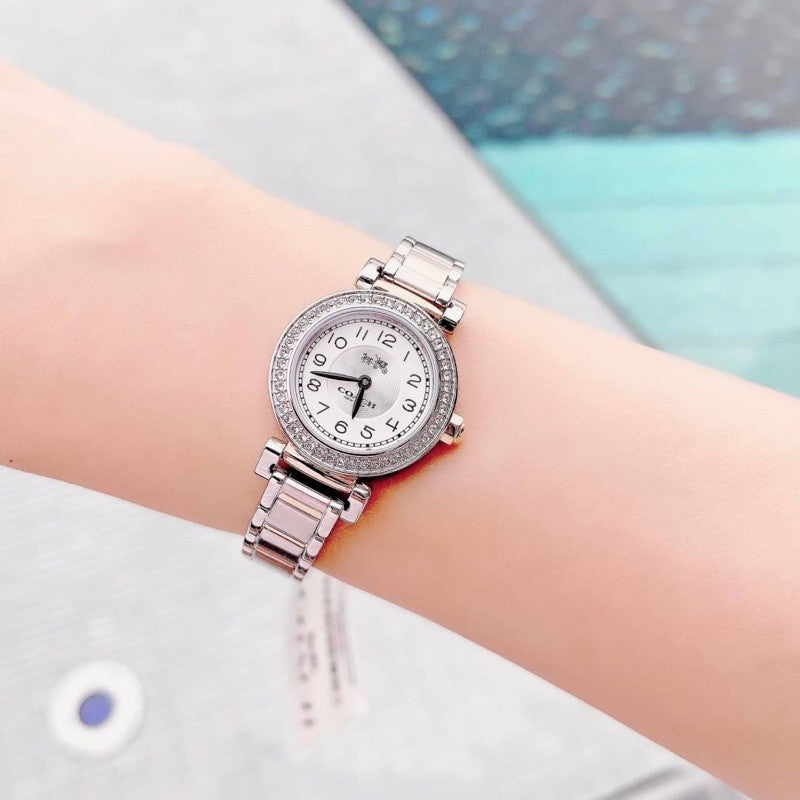 Coach Madison Crystals Silver Dial Two Tone Steel Strap Watch for Women - 14502404