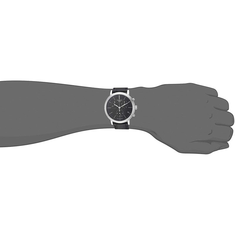 Tissot Carson Premium Chronograph Black Dial Black Leather Strap Watch For Men - T122.417.16.051.00