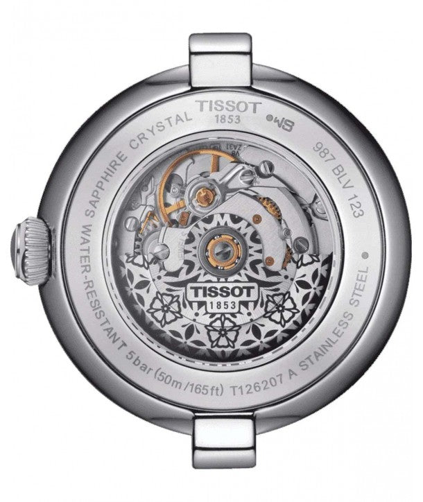 Tissot Bellissima Automatic Silver Dial Blue Leather Strap Watch For Women - T126.207.16.013.00