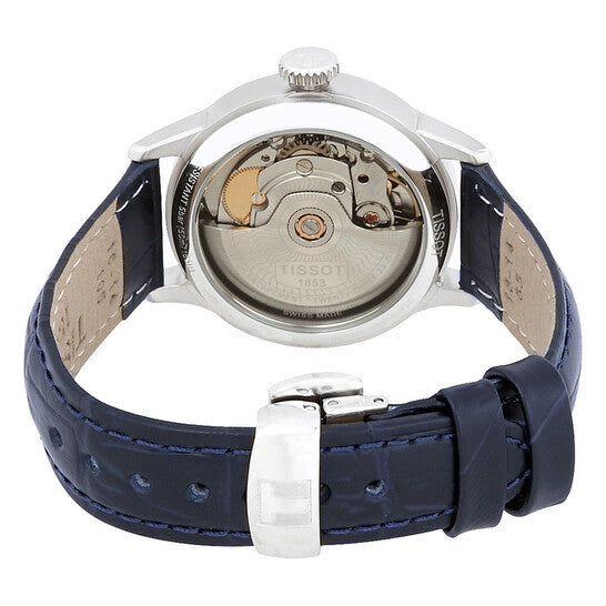 Tissot Chemin Des Tourelles Powermatic 80 Lady Blue Dial Blue Leather Strap Watch For Women - T099.207.16.047.00